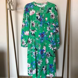 H&M green floral midi perfect for spring!